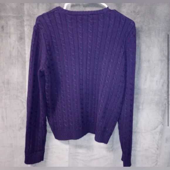EUC Lauren Ralph Lauren Purple Crew Neck Sweater Size Medium - Picture 3 of 4